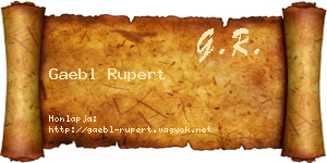 Gaebl Rupert névjegykártya